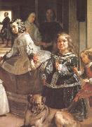 VELAZQUEZ, Diego Rodriguez de Silva y Detail of Palace handmaiden painting